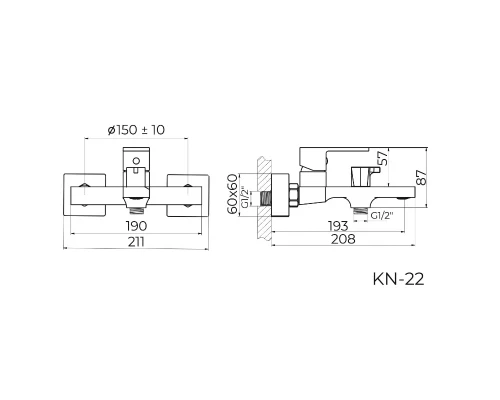 Смеситель для ванны Knotlor KN-22/WY, белый