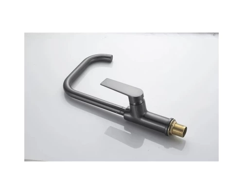 Смеситель для кухни Knotlor KN-61/GM, вороненая сталь