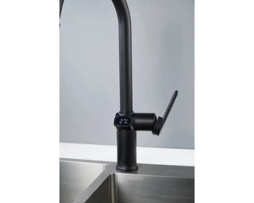 Смеситель для кухни с индикатором температуры Knotlor KN-100/BL, черный
