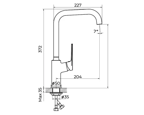 Смеситель для кухни Knotlor KN-61, хром