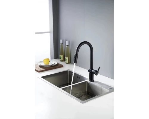 Смеситель для кухни с индикатором температуры Knotlor KN-100/BL, черный