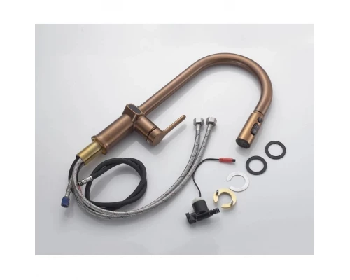 Смеситель для кухни с индикатором температуры Knotlor KN-100/RB, бронза