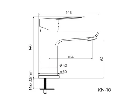 Cмеситель для раковины Knotlor KN-10, хром