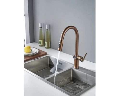 Смеситель для кухни с индикатором температуры Knotlor KN-100/RB, бронза