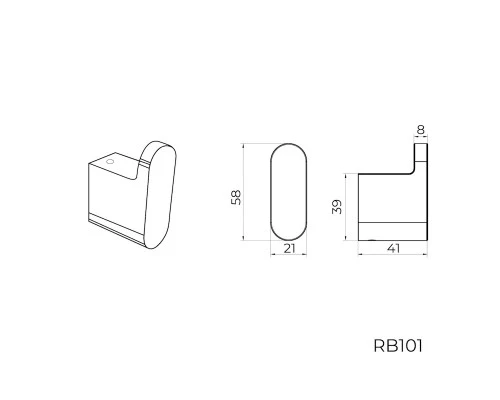 Крючок для ванной комнаты Knotlor RH101RB, бронза