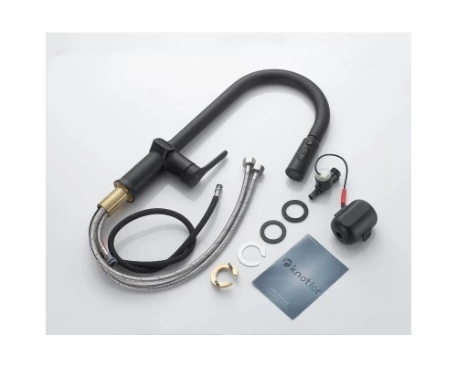 Смеситель для кухни с индикатором температуры Knotlor KN-100/BL, черный