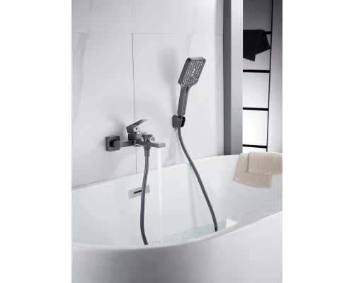Смеситель для ванны Knotlor KN-22/GM, вороненая сталь