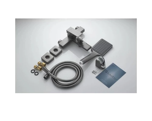 Смеситель для ванны Knotlor KN-22/GM, вороненая сталь