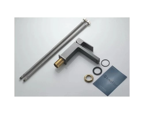 Cмеситель для раковины Knotlor KN-20/GM, оружейная сталь