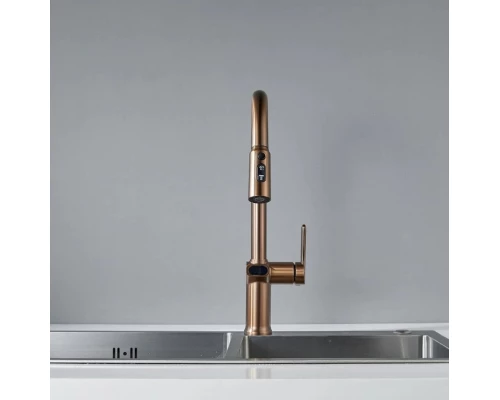 Смеситель для кухни с индикатором температуры Knotlor KN-100/RB, бронза