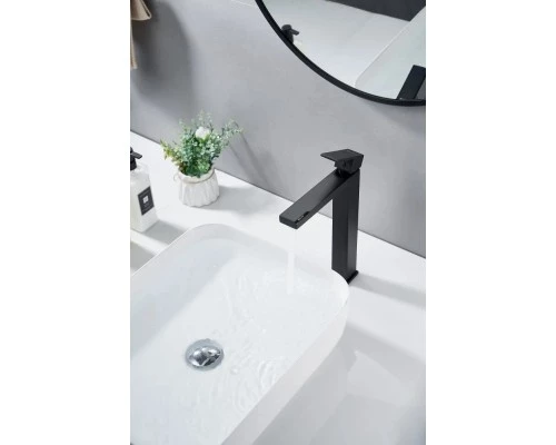 Смеситель для раковины высокий Knotlor KN-24/BL, черный