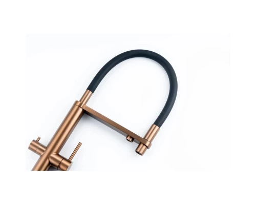 Смеситель для кухни с подключением фильтра Knotlor SS-15/RB, бронза
