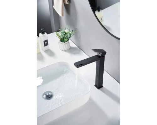 Смеситель для раковины высокий Knotlor KN-24/BL, черный