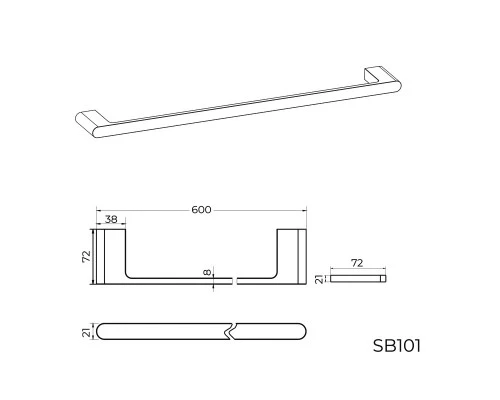 Полотенцедержатель Knotlor SB101BL, черный