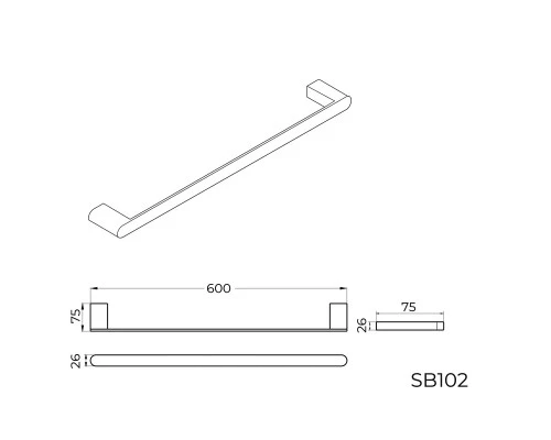 Полотенцедержатель Knotlor SB102BL, черный