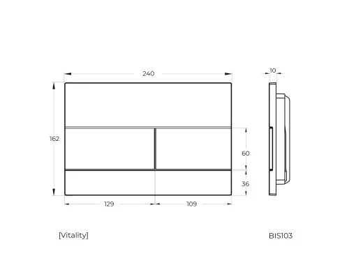 Клавиша смыва Knotlor BIS103BL, черный (серия 2)