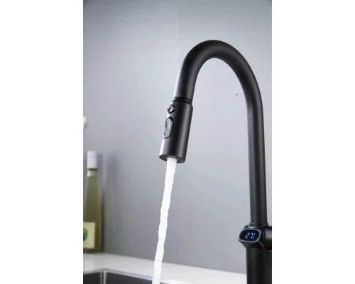 Смеситель для кухни с индикатором температуры Knotlor KN-100/BL, черный