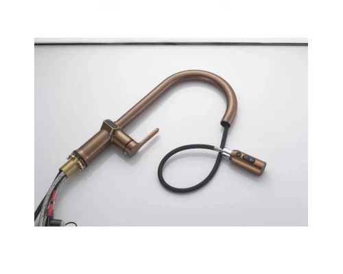 Смеситель для кухни с индикатором температуры Knotlor KN-100/RB, бронза