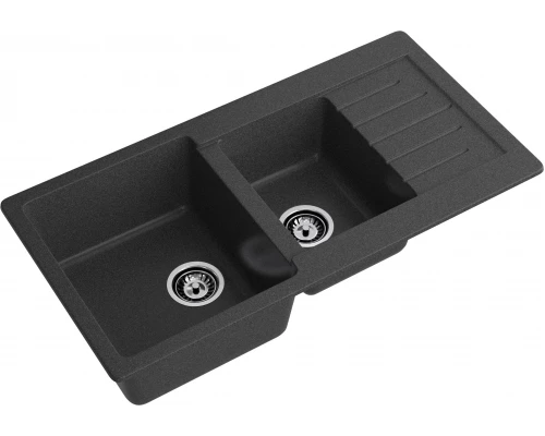 GRANFEST Мойка композит PRACTIK GF-P--980KL  2 чаши с  крылом 980*510 мм графит арт.GF-