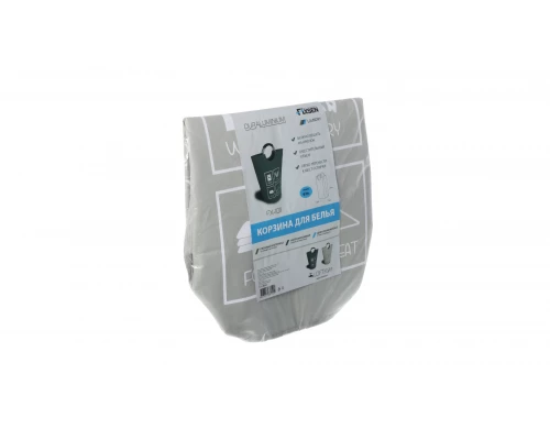 Корзина для белья с алюминиевыми ручками FX-1011, серая, 63 литра