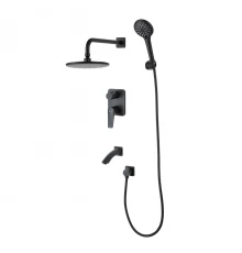 Bronx Смеситель для ванны и душа, излив162мм  встраивамемый,р/ОД, черный, LM, LM3722BL