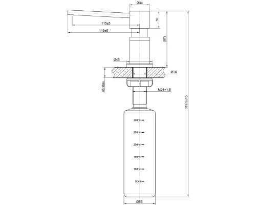 Expert Дозатор для жидких моющих средств, врезной, черный, LM, LM8203BL