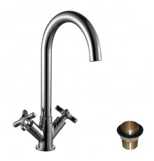 RS39 Смеситель для раковины, выс.монолит.излив 165мм, р/ДВ, хром, ROS, RS39-72U