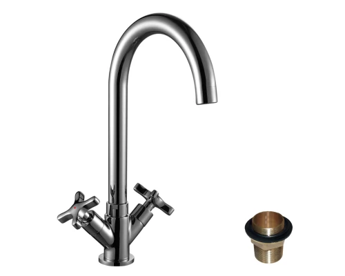 RS39 Смеситель для раковины, выс.монолит.излив 165мм, р/ДВ, хром, ROS, RS39-72U