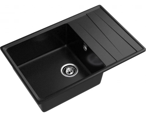 GRANFEST Мойка композит LEVEL, GF-LV-760L, чаш+кр 760*500, черный
