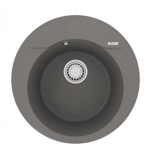 Кухонная мойка Lemark SULA 500 врезная круглая из кварцгранита, Серый шёлк