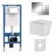 Комплект 3в1 IBERICA BLANCA инсталляция SILENCIO, унитаз TOLEDO ALTO белый, кнопка смыва ESTI-S хром глянцевый (IB001.TLA.231.852)