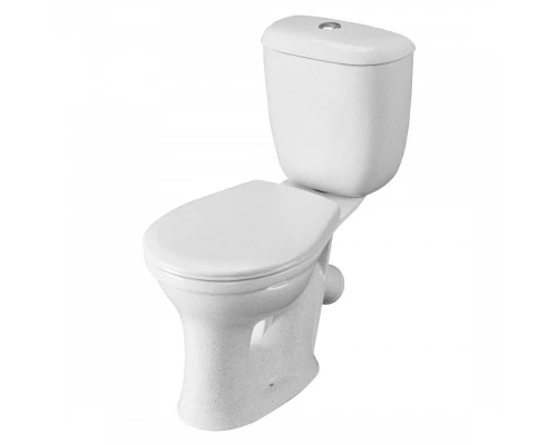 Унитаз-компакт Виктория косой выпуск, н/п., кноп. арматурой и сиденьем полипропилен, крап на белом S