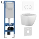 Комплект 3в1 IBERICA BLANCA инсталляция SILENCIO MINI, унитаз BILBAO ALTO белый, кнопка смыва INOX-O белый матовый (IB.001M.BLA.231.811)