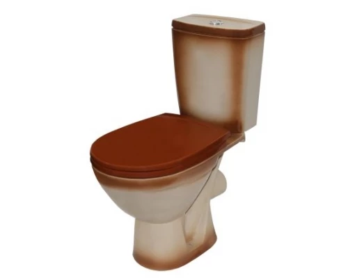 СОЛО Унитаз-компакт горизонт. вып., 2-х режим. арм. "Уклад", сид. полипр. "Уклад", коричневый, ROSA