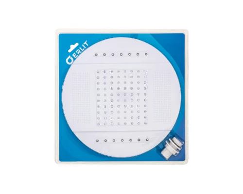 ERLIT Душ верхний 250 мм с подсветкой белый, в блистере