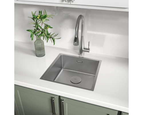Кухонная мойка Lemark OLANGA 440 прямоугольная из нержавеющей стали, цвет Сталь,в комплекте: крепеж,