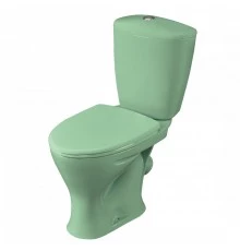 Унитаз-компакт "Версия" наклонный выпуск, с кнопочной арматурой и сиденьем, салатовый  SANTERI