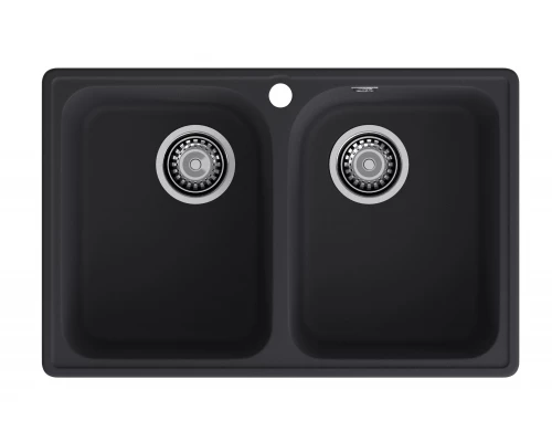 GranFest QUARZ (ECO-15) Мойка 2 чаши 740*480 (черный)