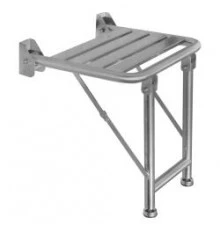 Сиденье для душа с двумя ножками для дополнительной опоры из нержавеющей стали матовой, шт