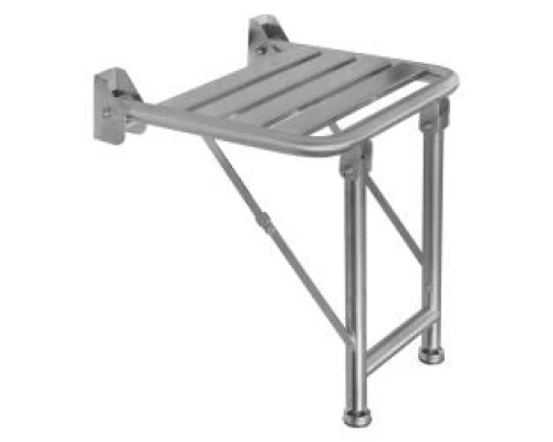 Сиденье для душа с двумя ножками для дополнительной опоры из нержавеющей стали матовой, шт