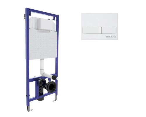 Инсталляция  для скрытого монтажа NOVUM L1 с кнопкой белая, BERGES