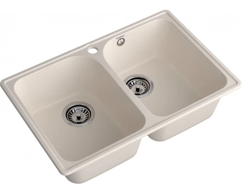 GranFest QUARZ (ECO-15) Мойка 2 чаши 740*480 (белый)