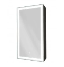 Зеркало-шкаф Mirror Box black Led 350х650 левый