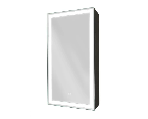 Зеркало-шкаф Mirror Box black Led 350х650 левый