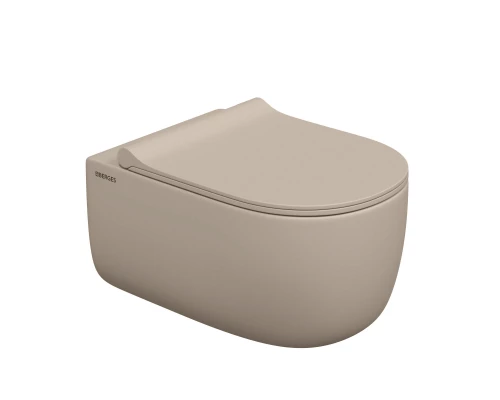 Унитаз подвесной EGO XL, микролифт, быстросъемное, жасмин матовый, BERGES