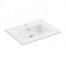Раковина Ego 61х47,5 см, встраиваемая, прямоугольная, белый глянец, BERGES