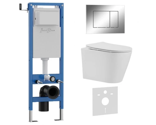 Комплект 3в1 IBERICA BLANCA инсталляция SILENCIO MINI, унитаз BURGOS ALTO белый, кнопка смыва ESTI-S хром глянцевый (IB.001M.BRA.231.852)