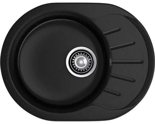 GRANFEST Мойка композит RONDO GF-R--580L  чаша с крылом 579*445мм  черный арт.GF-