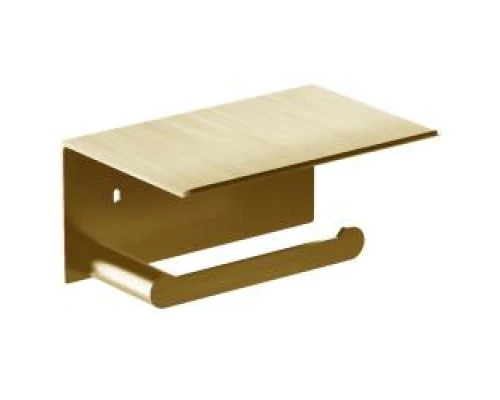 Держатель для туалетной бумаги с полочкой для мобильного телефона Verona золотой 16876.G