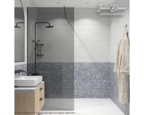 Душевая перегородка IBERICA BLANCA Mod.602 Walk In тонированное стекло/черный 90х200см (IB602.TB.200.90)